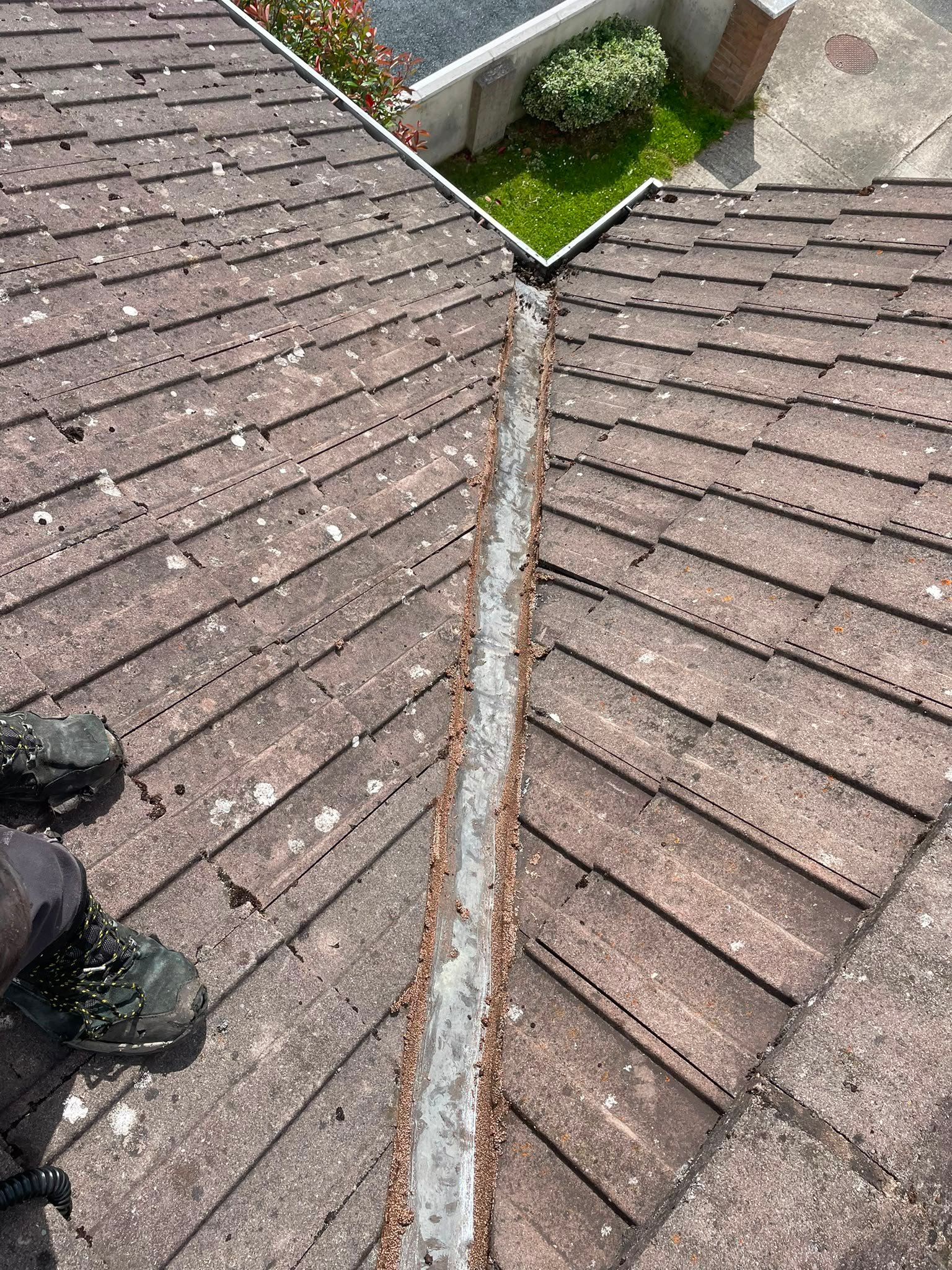 regrouted roof valley in Meath that was leaking into the attic space